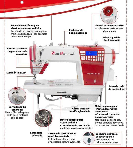 Imagem de Máquina Reta Eletrônica SS1968A-DM-QI-Sun - Sun Special