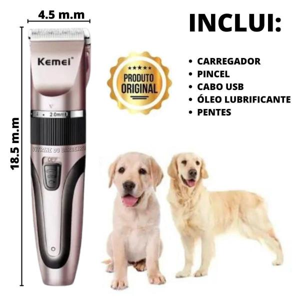 Imagem de Máquina Tosa Pet Original Kemei 1053 Bivolt Sem Fio Petshop