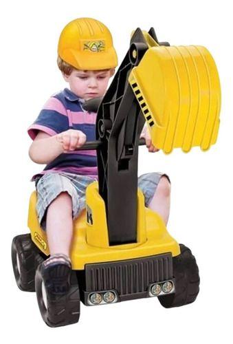 Imagem de Maquina Trator Escavadeira Infantil Grande Gigante Brinquedo Cor Amarelo