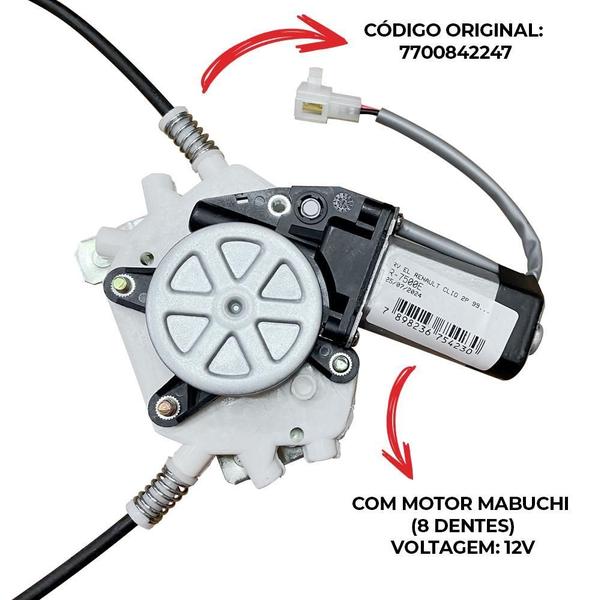 Imagem de Máquina Vidro Clio 1999 A 2016 Elétrica Esquerda Com Motor