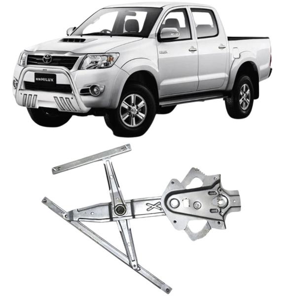 Imagem de Maquina Vidro Elétrica Dianteira Le Hilux 4P 2005 Até 2015 Sem Motor Fix Mabuchi