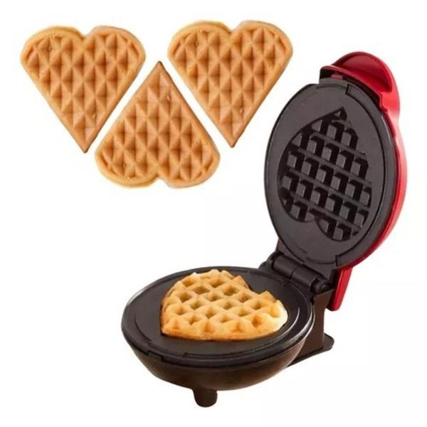 Máquina Waffle Coração Mini Elétrica Profissional Antiaderente 110v Cor Preto - LOJA DIGITAL MARCO FERRARI ENVIO Imagem de Máquina Waffle Coração Mini Elétrica Profissional Antiaderente 110v Cor Preto