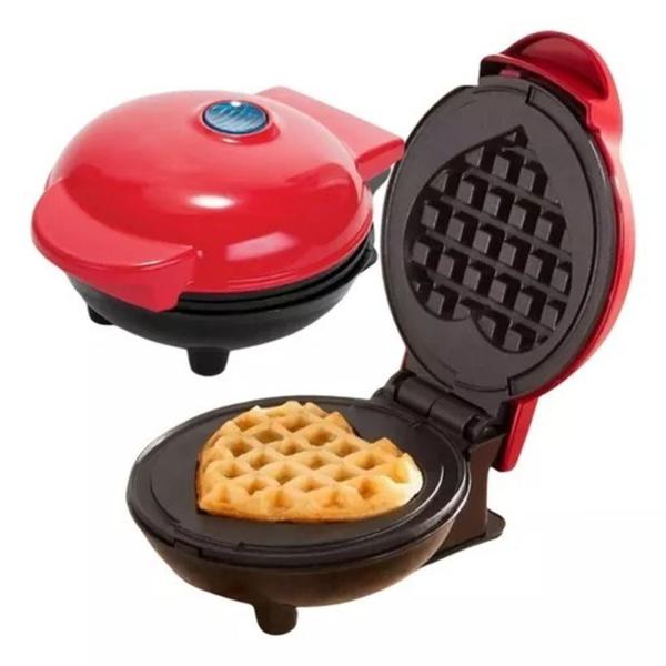 Máquina Waffle Coração Mini Elétrica Profissional Antiaderente 110v Cor Preto - LOJA DIGITAL MARCO FERRARI ENVIO Imagem de Máquina Waffle Coração Mini Elétrica Profissional Antiaderente 110v Cor Preto