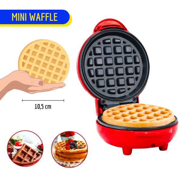 Imagem de Máquina Waffle Elétrica Mini Grill Forma Clássico Redonda Café Da Manhã em Casa Cozinha