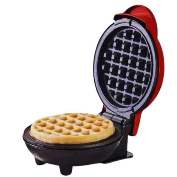 Imagem de máquina waffle mini maker 110v antiaderente portail eletrica redonda cafe da manhã