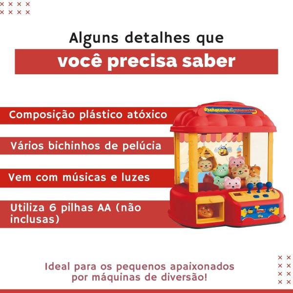 Imagem de Maquininha de Diversão Pega Bichinhos C/ Moedas, Som E Luzes E Acess. Infantil - Zoop Toys