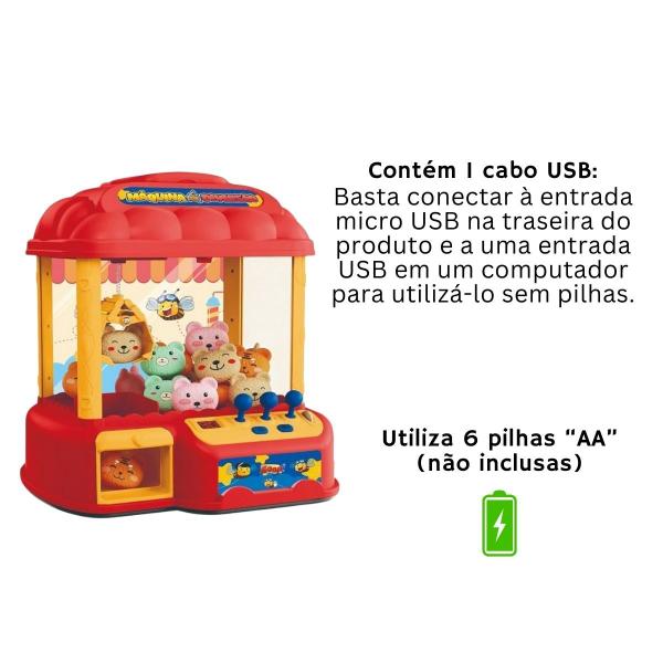 Imagem de Maquininha de Diversão Pega Bichinhos C/ Moedas, Som E Luzes E Acess. Infantil - Zoop Toys