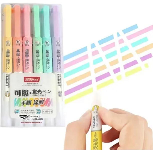 Imagem de Marca Texto Apagável Tons Pastel 6 Cores