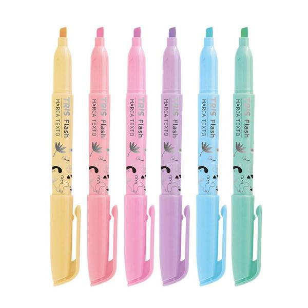 Imagem de Marca-Texto Caneta Tons Pastel Flash Holic Caneta Tris