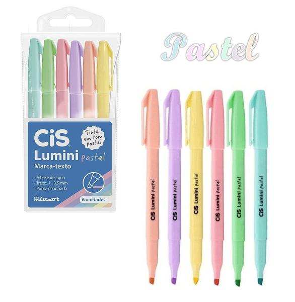 Imagem de Marca Texto Cis Lumini Pastel - Kit Com 6 Cores - Oferta