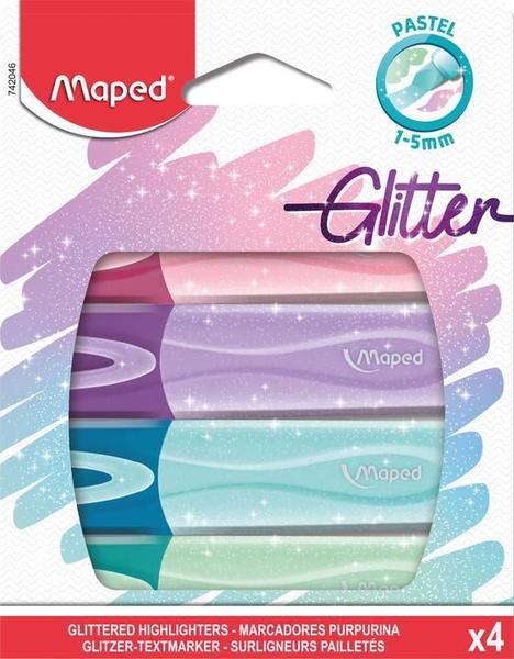 Imagem de Marca Texto Com Glitter Maped Pastel Com 4 Unidades