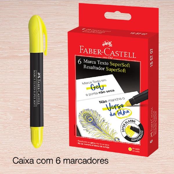 Imagem de Marca Texto em Gel SuperSoft CX 6 Unid Amarelo Faber Castell