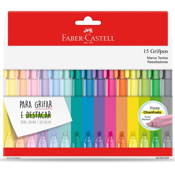 Imagem de Marca Texto Grifpen FABER CASTELL Marcador 15 Cores