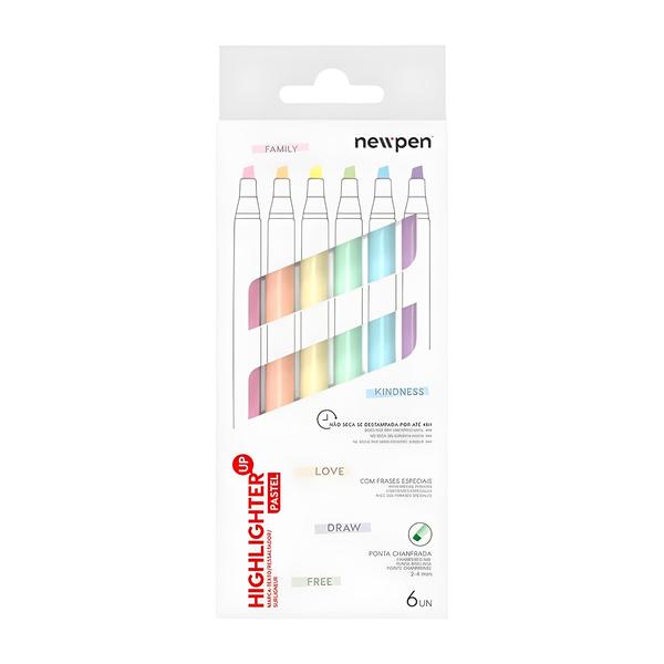 Imagem de Marca Texto Newpen - Tons Pastel com 6 Cores