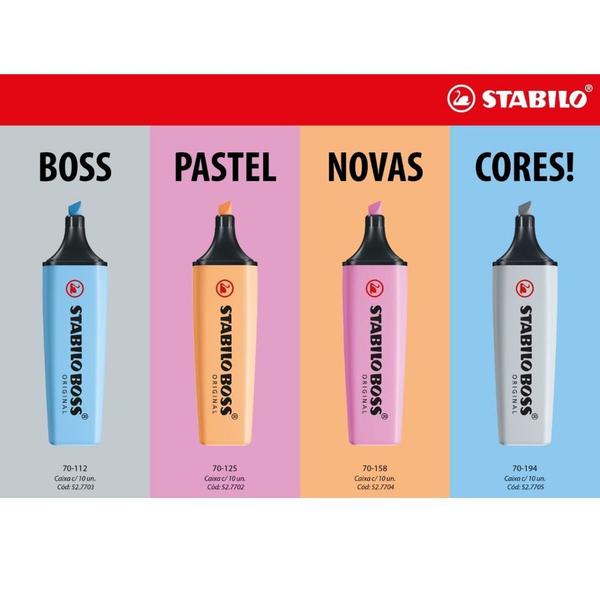 Imagem de Marca Texto STABILO Boss Novas Cores Tons Pastel Lettering