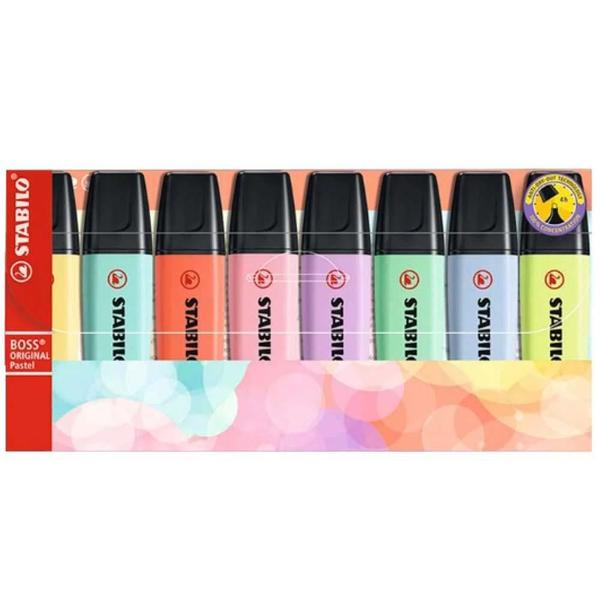 Marca Texto Stabilo Boss Pastel - Kit com 8 Cores Imagem de Marca Texto Stabilo Boss Pastel - Kit com 8 Cores