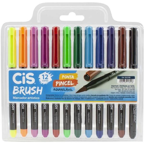 Imagem de Marcador artistico cis brush 12cores sertic