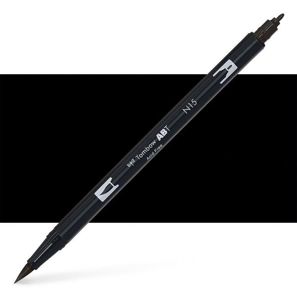 Imagem de Marcador Artístico Dual Brush Tombow N15 Black