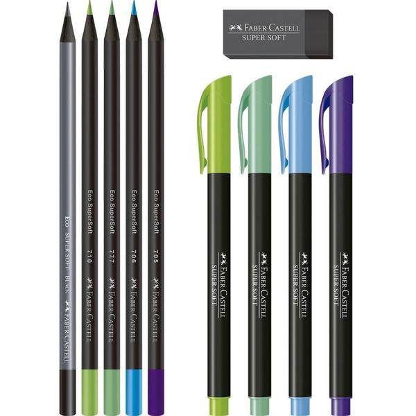 Imagem de Marcador Artistico Supersoft KIT Cores Frias 10PC