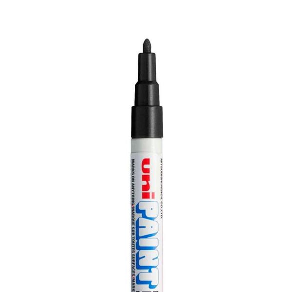 Imagem de Marcador Caneta Permanente Uni Paint Marker  PX21 Traçado 0,8mm a 1,2mm Preta - UNIBALL