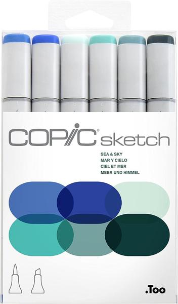 Imagem de Marcador Copic Sketch Sea e Sky com 6 Cores