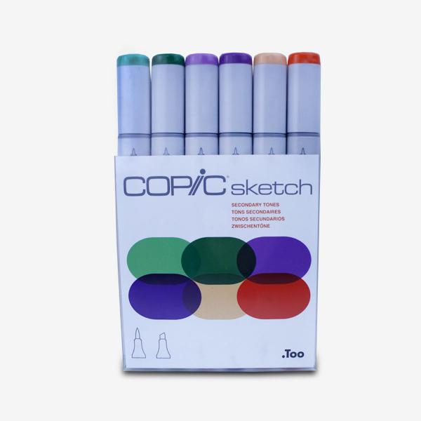 Imagem de Marcador Copic Sketch Secondary Tones Ponta Dupla Estojo com 6 Cores