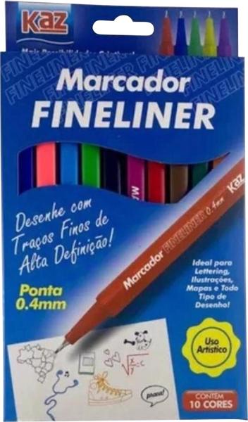 Imagem de Marcador Fineliner 0.4mm 10 Cores Kaz KZ732