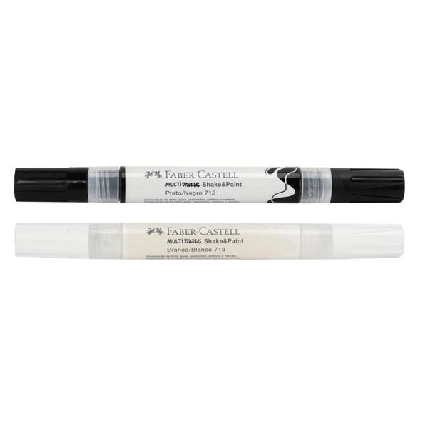 Imagem de Marcador MultiMark Criativo Shake & Paint - Preto e Branco, 2 cores - FABER-CASTELL