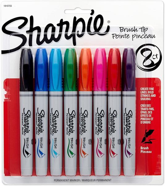 Imagem de Marcador Permanente Sharpie Brush Estojo C/ 8 Cores