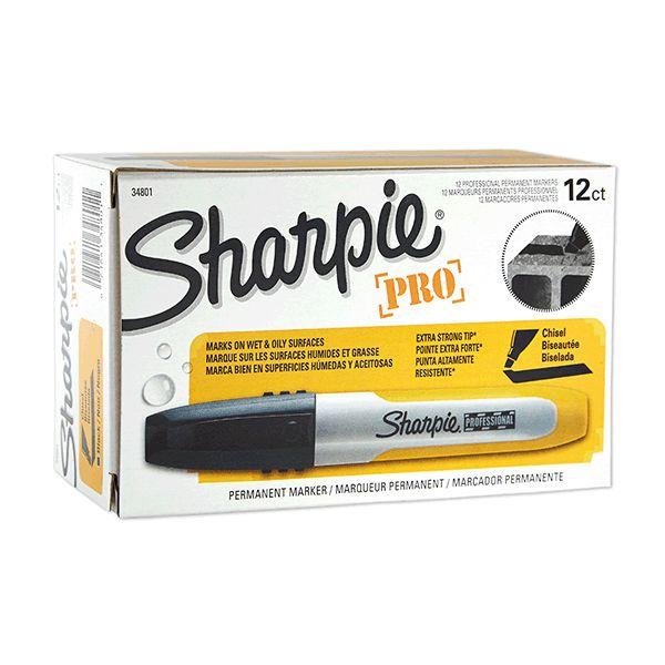 Imagem de Marcador permanente Sharpie Profissional Preto c/ 12 unidades