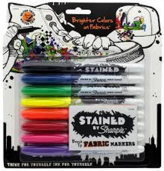 Imagem de Marcador permanente sharpie stained brush tip para tecido c/8 cores - 1779005