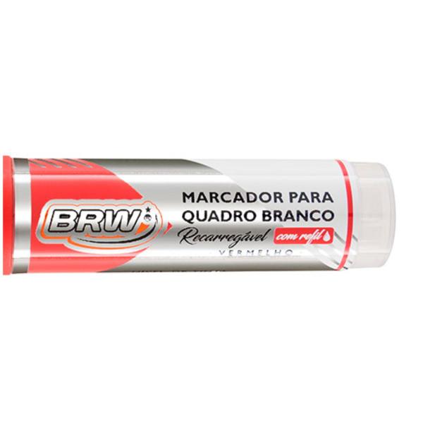 Imagem de Marcador pincel para quadro branco recarregavel com cartucho vermelho linha prime - brw