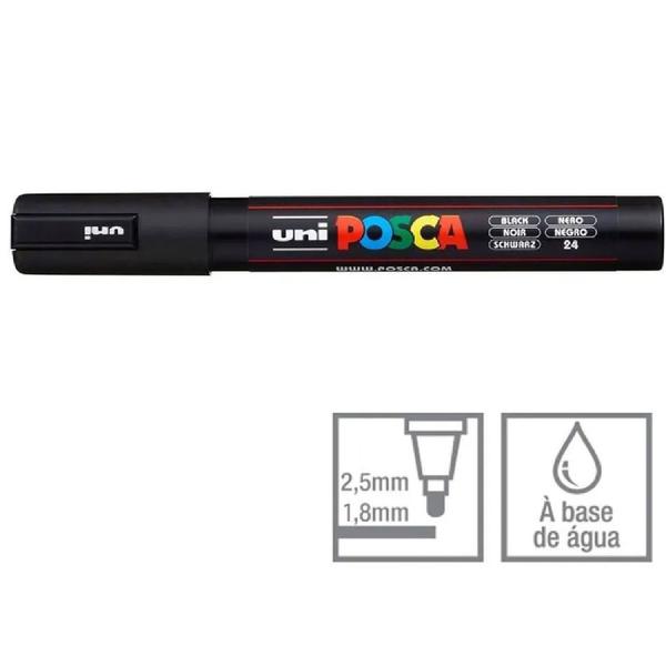 Imagem de Marcador Posca 0.7 Preto Pc-1m - Uni-Ball