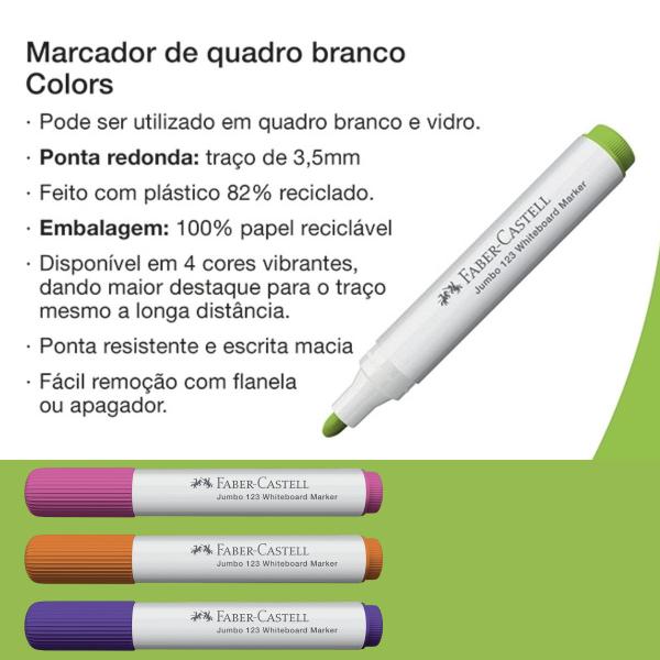 Imagem de Marcador Quadro Branco Recarregável Faber Castell Caneta