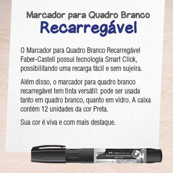 Imagem de Marcador Quadro Branco REcarregável Faber Castell Preto 3mm