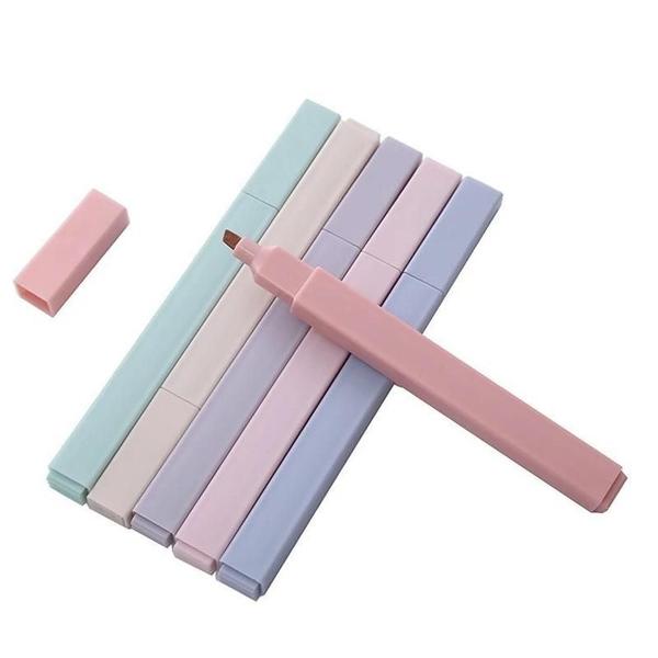 Imagem de Marcadores Kawaii Pastel - Conjunto com 6 Peças - Papelaria Japonesa