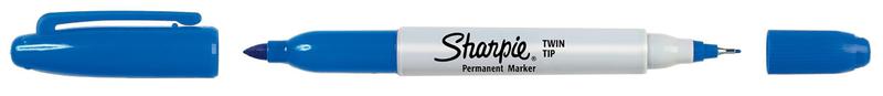 Imagem de Marcadores permanentes SHARPIE Twin Tip Fine/Ultra Fine Blue