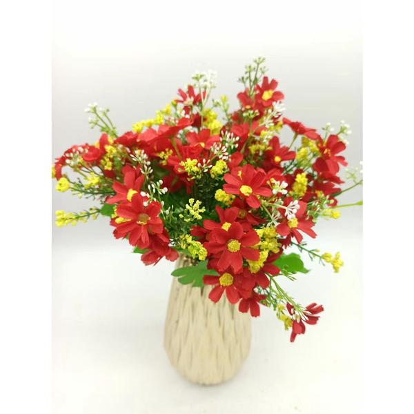 Imagem de Margarida Artificial Buque Com 28 Flores Flor do Campo Florezinhas Amarelo Branco Azul Rosa Laranja Vermelho para Decoração