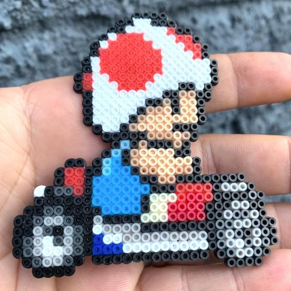 Imagem de Mario Kart Perler Beads Íma De Geladeira 8 Peças Pixel