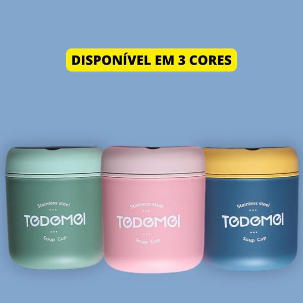 Imagem de Marmita/Copo/Pote Térmico De Aço Inoxidável - 530ML -  Inclui Colher De Sopa Para Alimentos