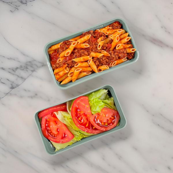Marmita Dupla Fitness C/ Tampa Divisória Lancheira Alimentos Cozinha Empilhável Refeição Pote Compartimento - Unitermi Imagem de Marmita Dupla Fitness C/ Tampa Divisória Lancheira Alimentos Cozinha Empilhável Refeição Pote Compartimento