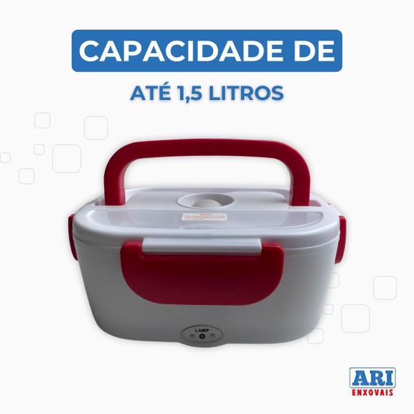 Imagem de Marmita Elétrica Aquecedor de Alimentos Lunch Box Veicular Bivolt Carro Casa Lancheira Marmiteira 1L