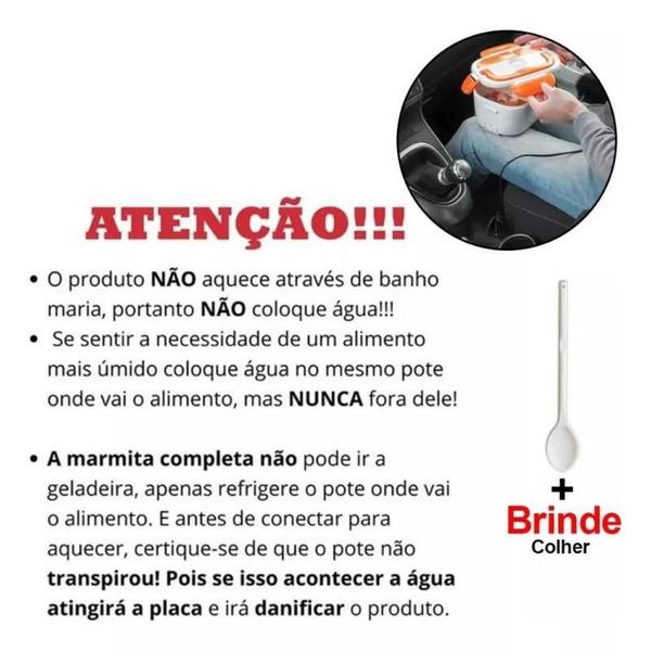 Imagem de Marmita Elétrica Aquecedor de Alimentos Portátil Esquentar Comida Com Divisórias 1,5l Útil 220v