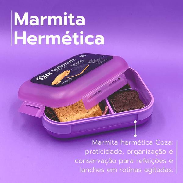 Imagem de Marmita Hermética com Trava 2 Divisória Nutri Coza BPA Free 