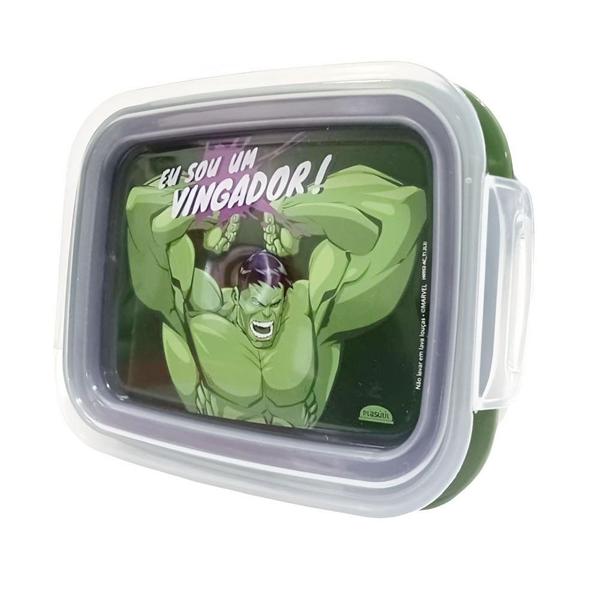 Imagem de Marmita Infantil Com Trava E Divisoria Hulk 630ml Plasutil