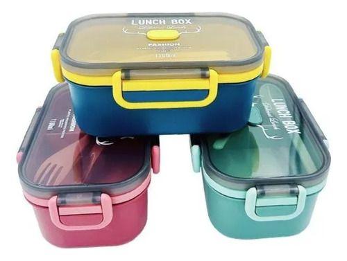 Imagem de Marmita Lancheira Pote 2 Camada Divisória  Lunch Box 1100ml