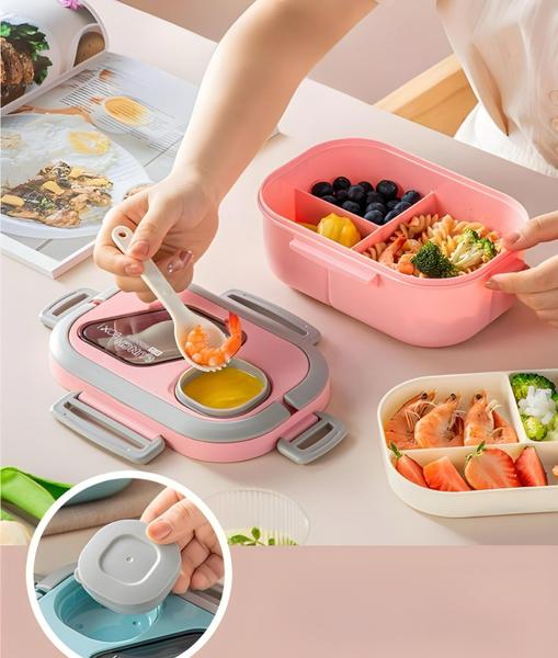 Imagem de Marmita Lunch Box 3 Divisórias Com Porta Tempero E Talher FH91-095