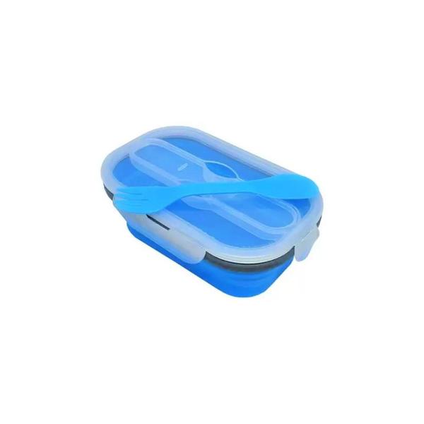 Imagem de Marmita Retrátil de Silicone + Talher N226175-9 Azul -Quanhe