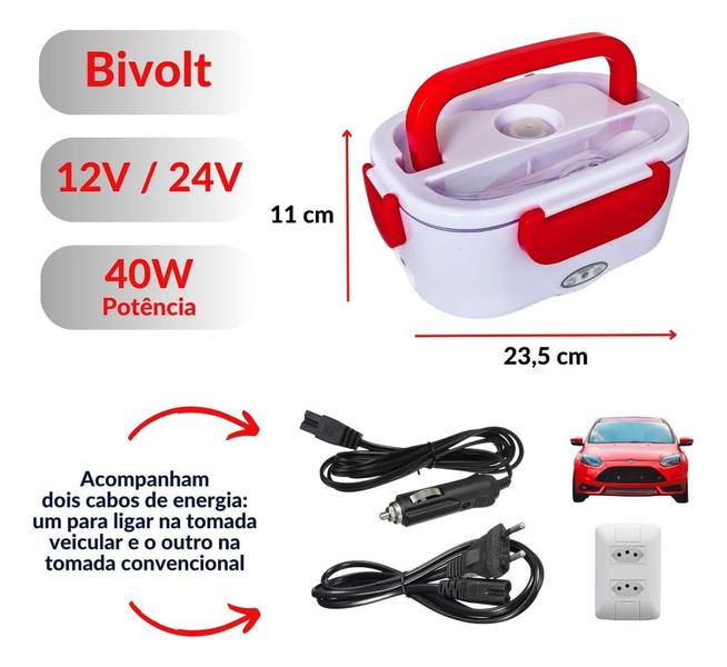 Imagem de Marmita Térmica Bivolt com Bolsa Térmica e Adaptador para USB