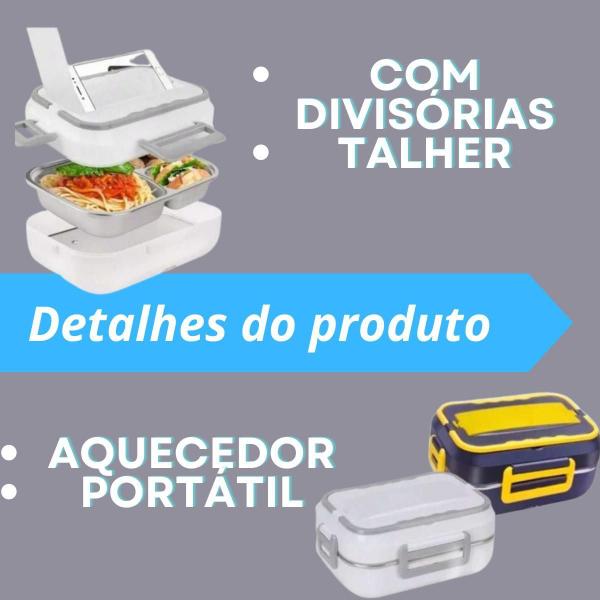 Marmita Termica Eletrica Portatil Carro Caminhão 110 E 12V - AL Imagem de Marmita Termica Eletrica Portatil Carro Caminhão 110 E 12V
